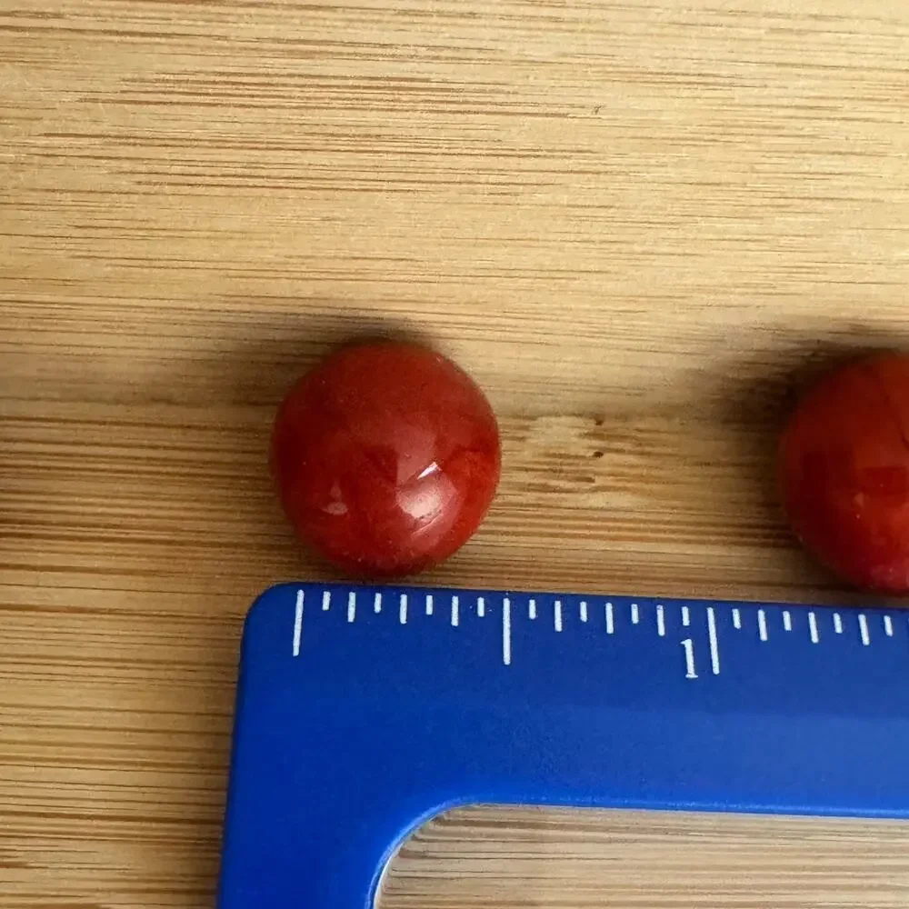 Lot Of 9 Red Color Glass Marbles Vintage